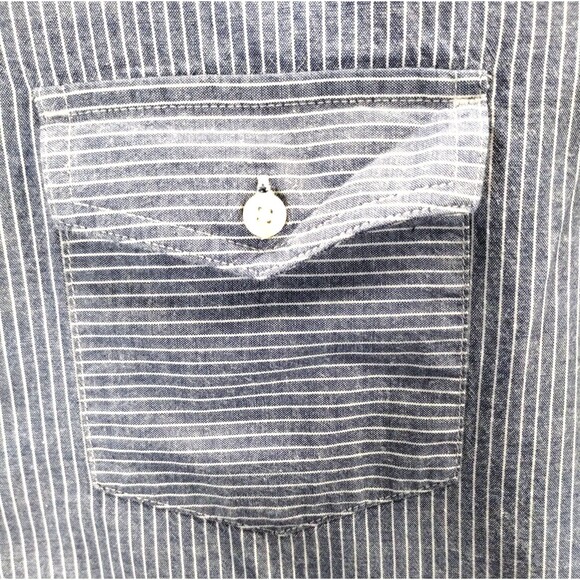 American Eagle Shirt Men's XLT Button Down Collar Hickory Stripe Preppy Office - Picture 3 of 12